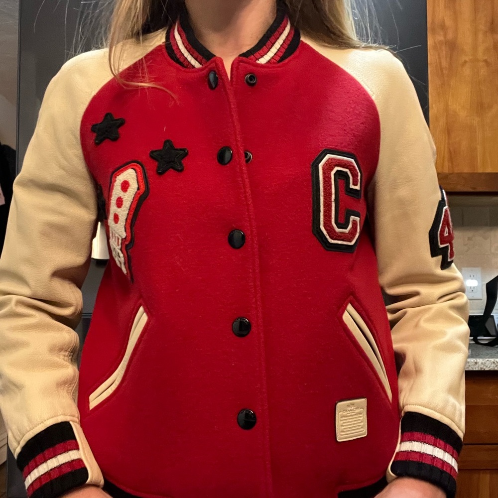 Coach Wool Leather Varsity Jacket RARE! - Picture 12 of 13
